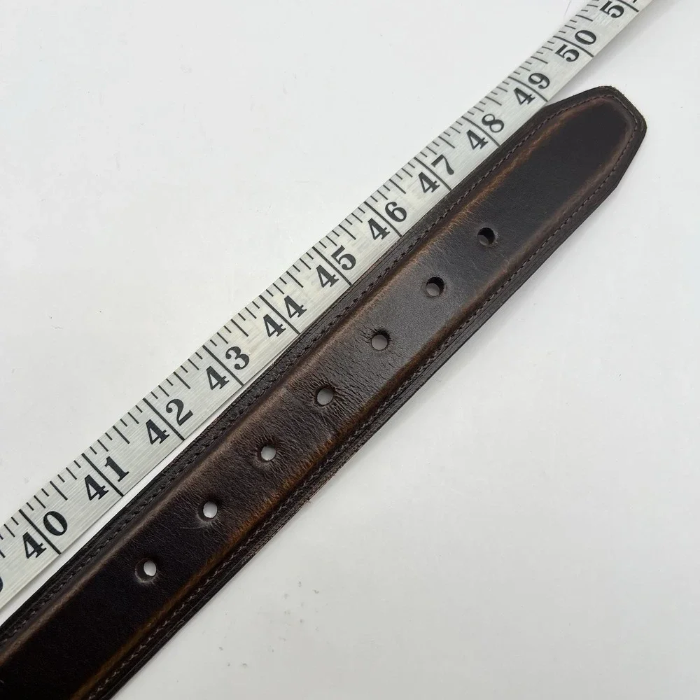 Columbia Genuine‎ Leather Belt XL/42-44 Brown Stitch Detail Classic